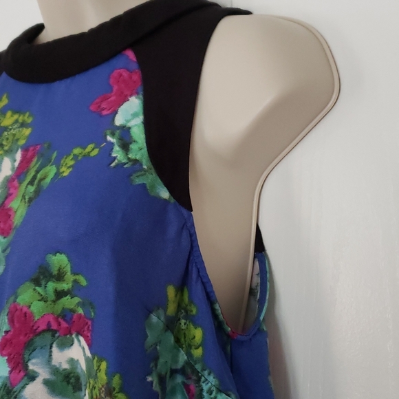 HD PARIS ANTHROPOLOGIE SHIRT TOP WATERCOLOR FLORAL - Picture 2 of 3